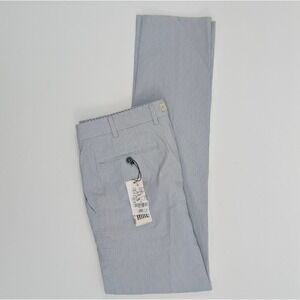 Hiltl Placerville Chino Pants Mens 33x34 Blue‎ White Casual Flat Front